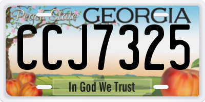 GA license plate CCJ7325