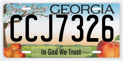 GA license plate CCJ7326