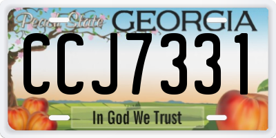 GA license plate CCJ7331