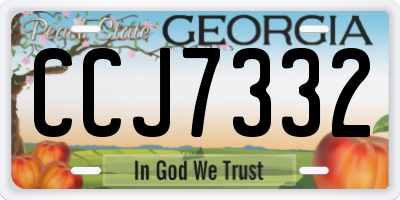GA license plate CCJ7332