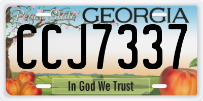 GA license plate CCJ7337
