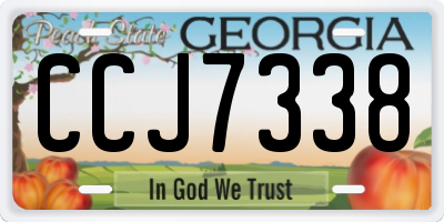 GA license plate CCJ7338