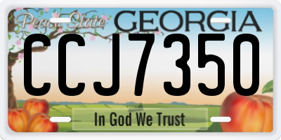 GA license plate CCJ7350
