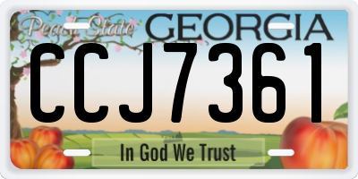 GA license plate CCJ7361