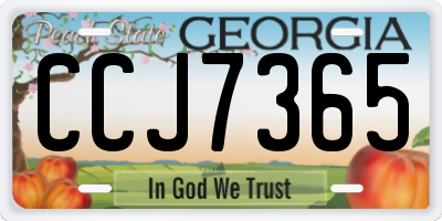 GA license plate CCJ7365