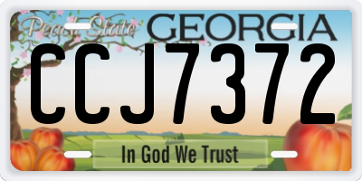 GA license plate CCJ7372