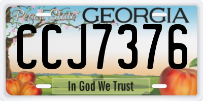 GA license plate CCJ7376