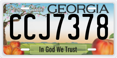 GA license plate CCJ7378