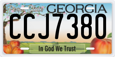 GA license plate CCJ7380