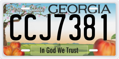 GA license plate CCJ7381