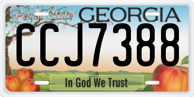 GA license plate CCJ7388