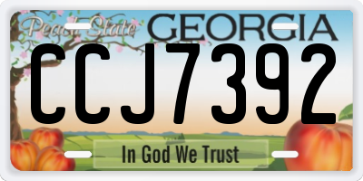 GA license plate CCJ7392