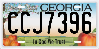 GA license plate CCJ7396
