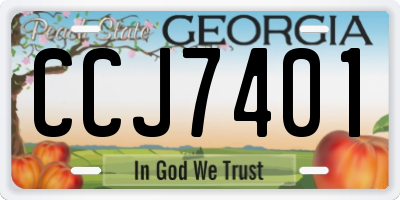 GA license plate CCJ7401