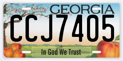 GA license plate CCJ7405