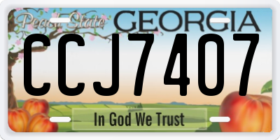 GA license plate CCJ7407