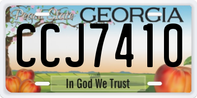 GA license plate CCJ7410