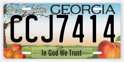GA license plate CCJ7414
