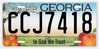 GA license plate CCJ7418