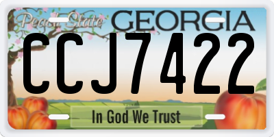 GA license plate CCJ7422