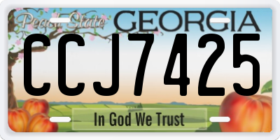 GA license plate CCJ7425