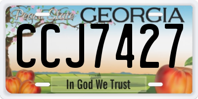 GA license plate CCJ7427