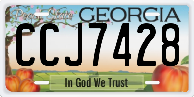 GA license plate CCJ7428