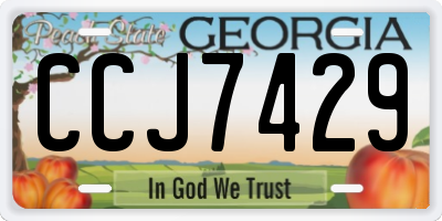 GA license plate CCJ7429