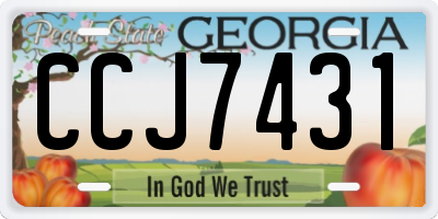 GA license plate CCJ7431