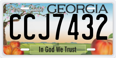 GA license plate CCJ7432