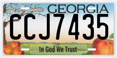 GA license plate CCJ7435