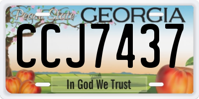 GA license plate CCJ7437