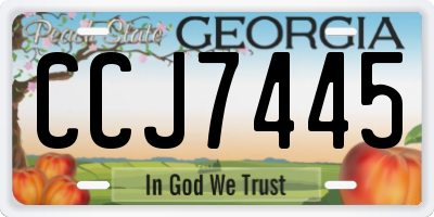 GA license plate CCJ7445