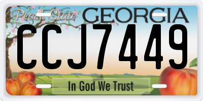 GA license plate CCJ7449