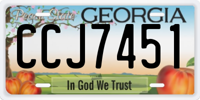 GA license plate CCJ7451