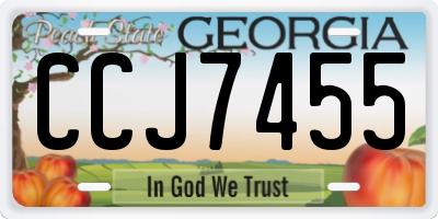 GA license plate CCJ7455
