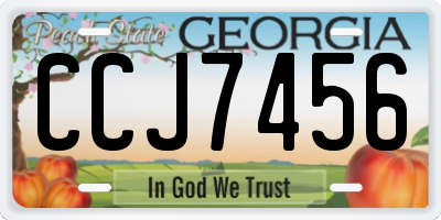 GA license plate CCJ7456