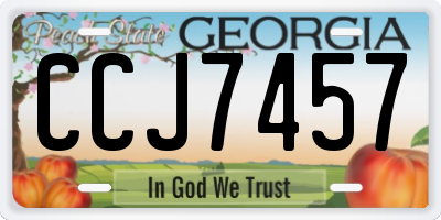 GA license plate CCJ7457