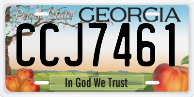 GA license plate CCJ7461
