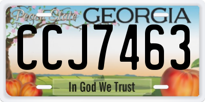 GA license plate CCJ7463