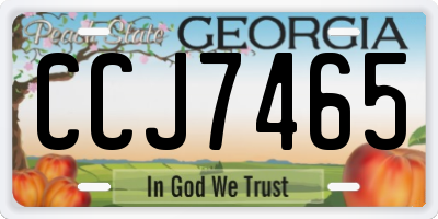 GA license plate CCJ7465