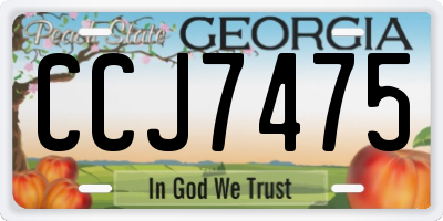 GA license plate CCJ7475