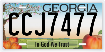 GA license plate CCJ7477