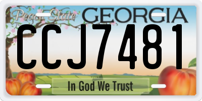 GA license plate CCJ7481
