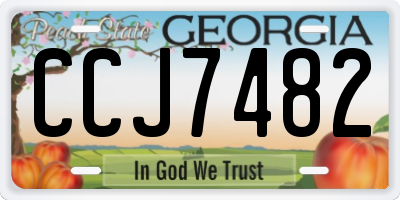 GA license plate CCJ7482