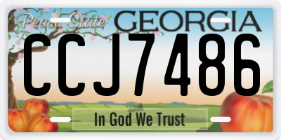 GA license plate CCJ7486