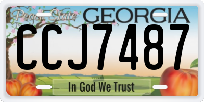 GA license plate CCJ7487
