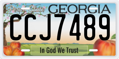 GA license plate CCJ7489