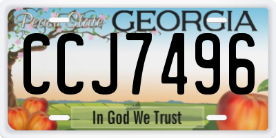 GA license plate CCJ7496