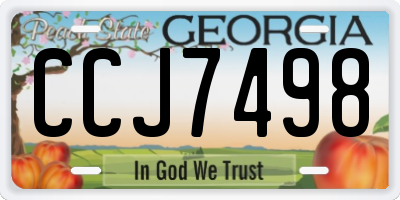 GA license plate CCJ7498